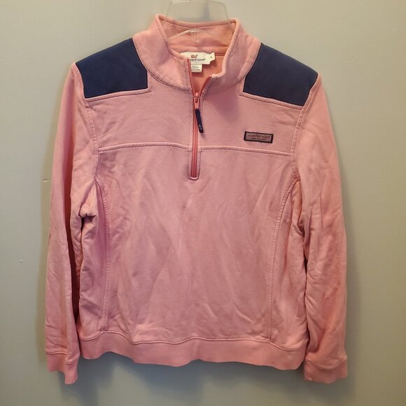 Women's Vineyard Vines Sweatshirt, Long Sleeve 1/4 Zip. Size XL, Pink, Logos - Picture 1 of 3